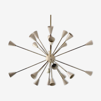 Brass Sputnik chandelier 24 white lights