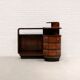 Italian rationalist walnut sideboard with red Bakelite handles, circa 1930