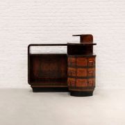 Italian rationalist walnut sideboard with red Bakelite handles, circa 1930