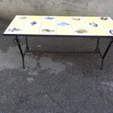 Table basse fer forge carrelages poisson deco