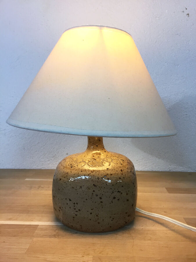Enamelled sandstone lamp "Michel Cayla" 1970