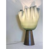 Lampe de table contemporaine en verre de style Murano vert laiteux