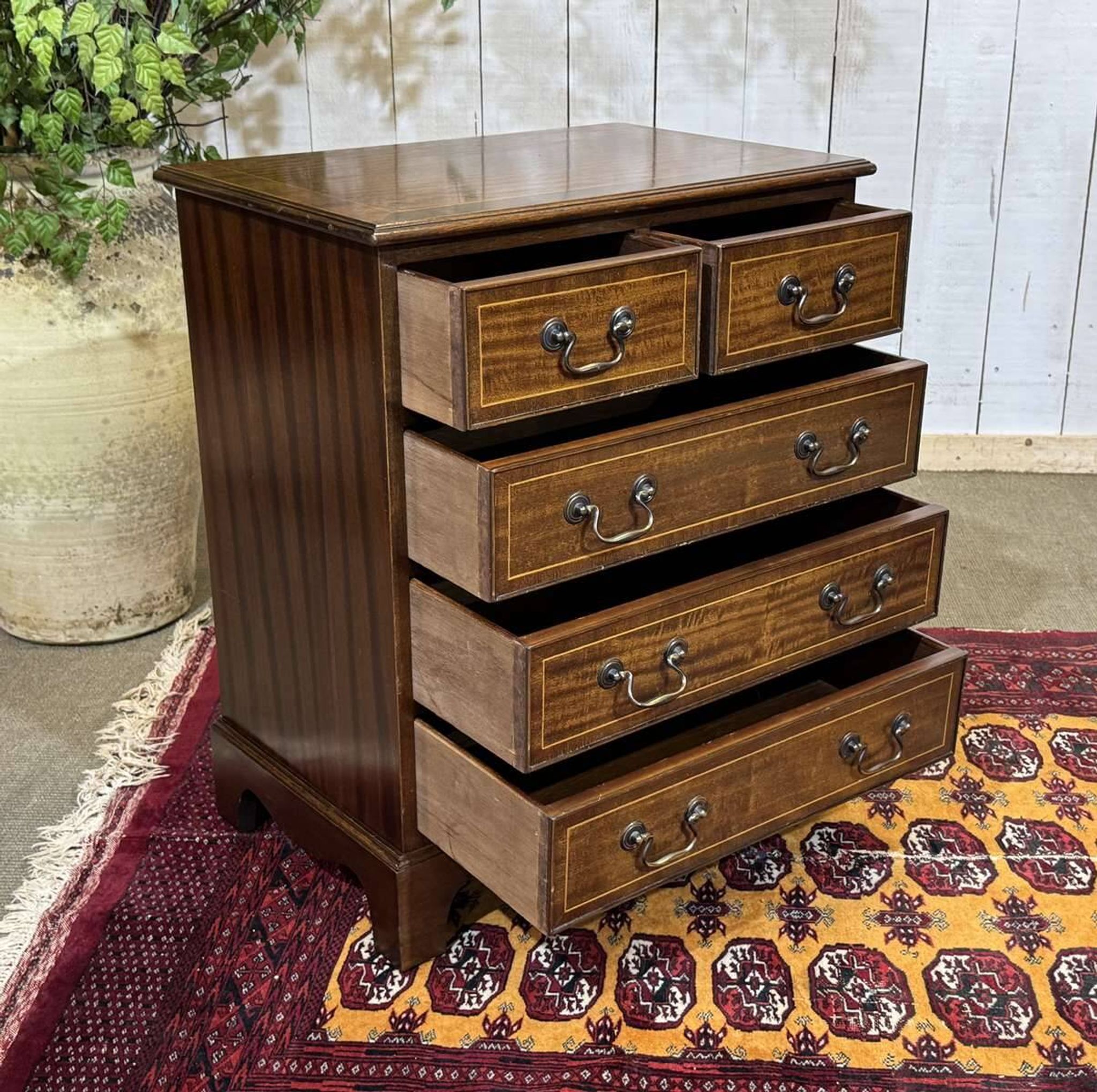 English mahogany commode from the 1950s.