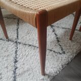 4 chaises en teck et corde par Harry Ostergaard pour Randers Mobelfabrik
