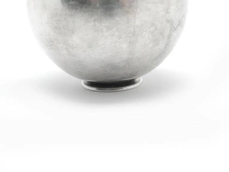 Mid-century modern sugar bowl, silver-plated brass, Poland, 1960s