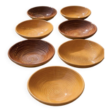 Vintage glazed ceramic deep plates