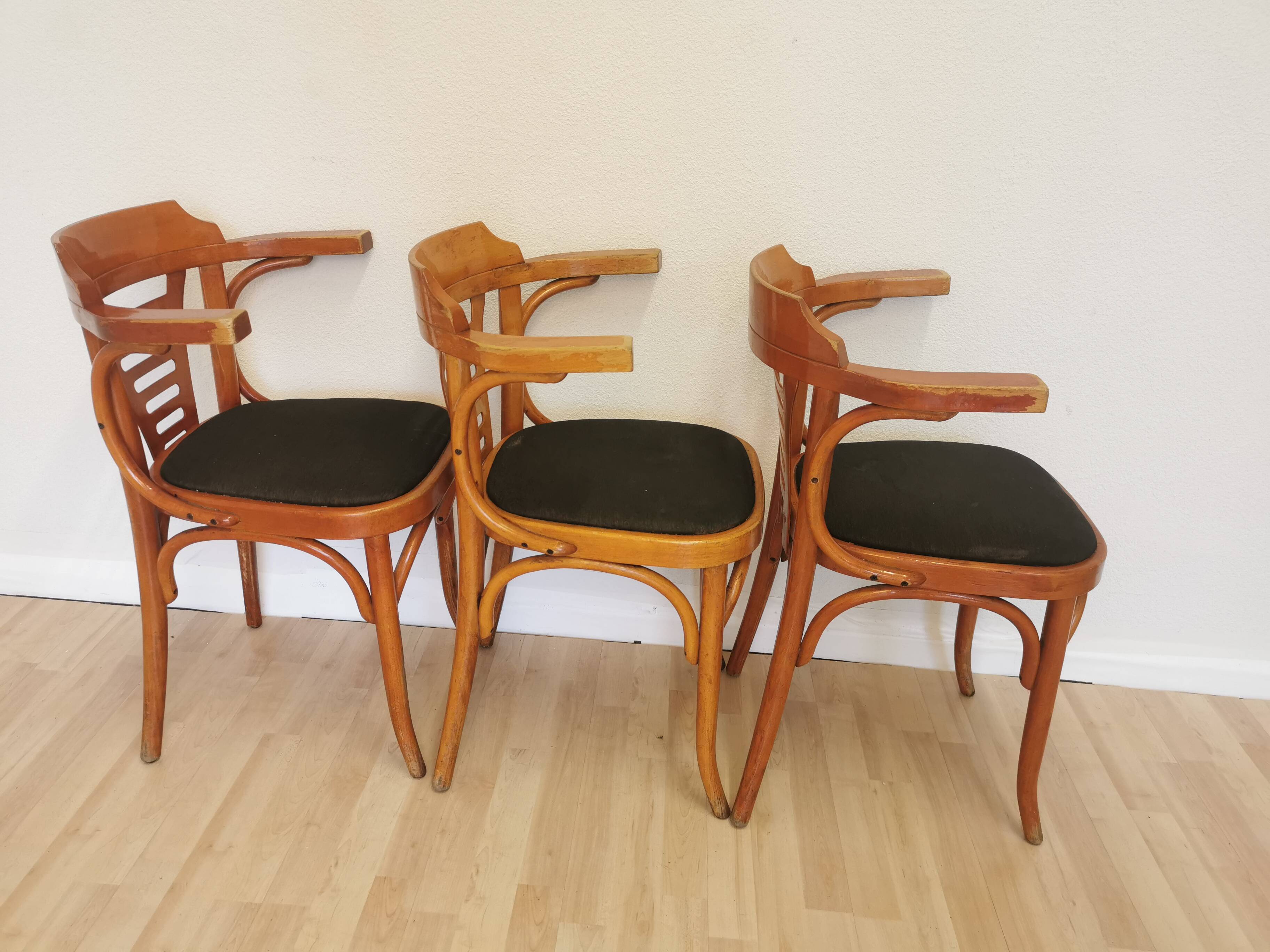 Vintage Bentwood Armchairs - Set of 3 - Mid-Century Irish Pub Style