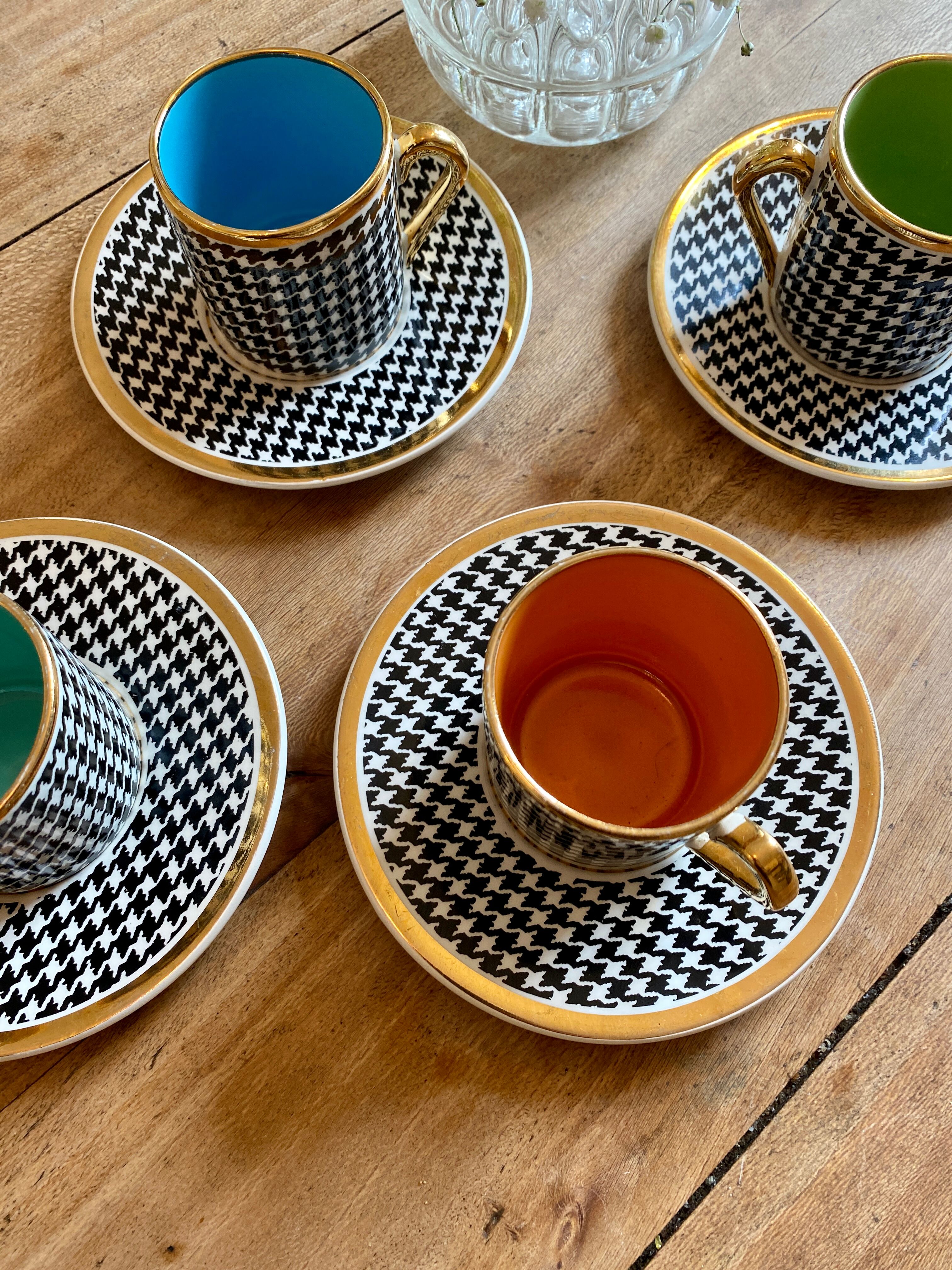 Set of 4 vintage cups Pralognan de Salins