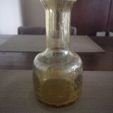 Vase / pichet en verre bullé jaune ambré - années 1970
