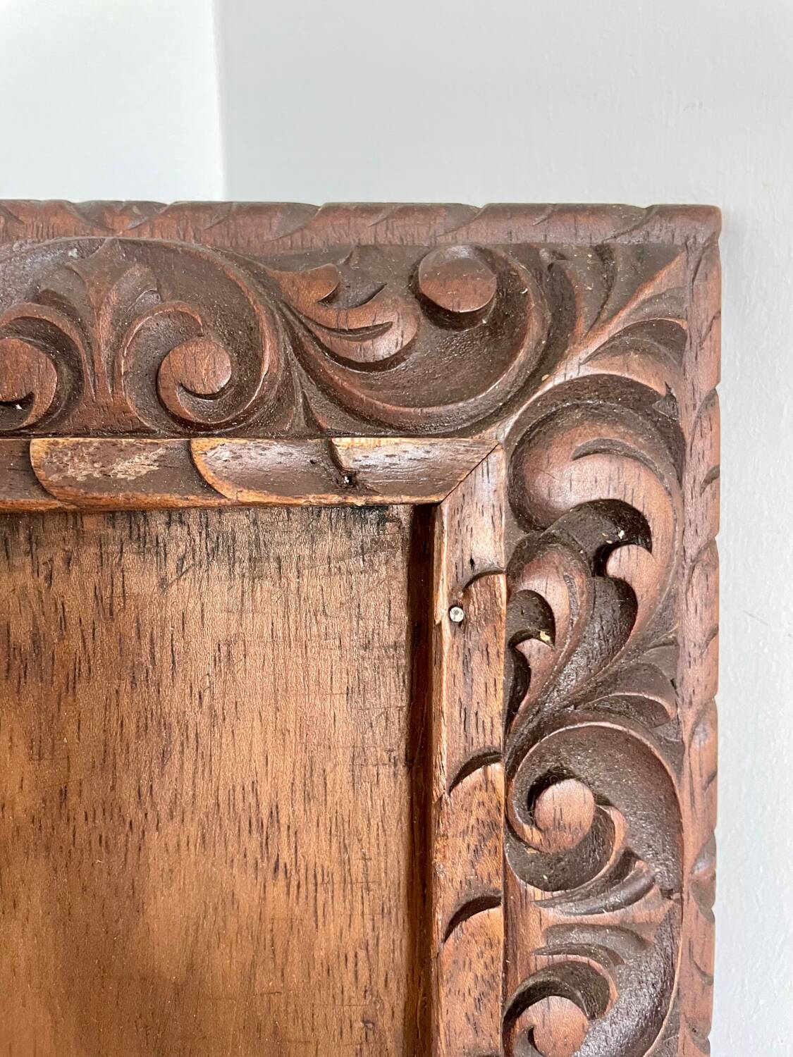 Antique handcarved frame Cedarwood 21.5 cm x 19 cm