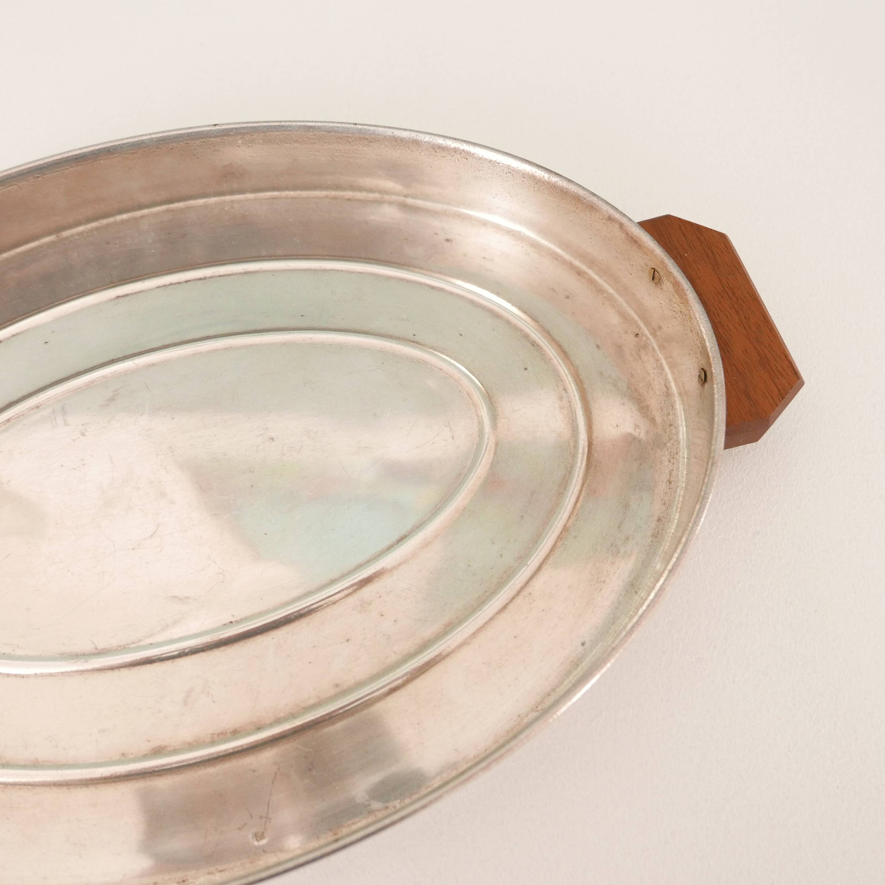 Art Deco silver-plated oval tray