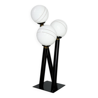 Modern floor lamp from the 1980s/1990s – metal and glass, 3 spheres