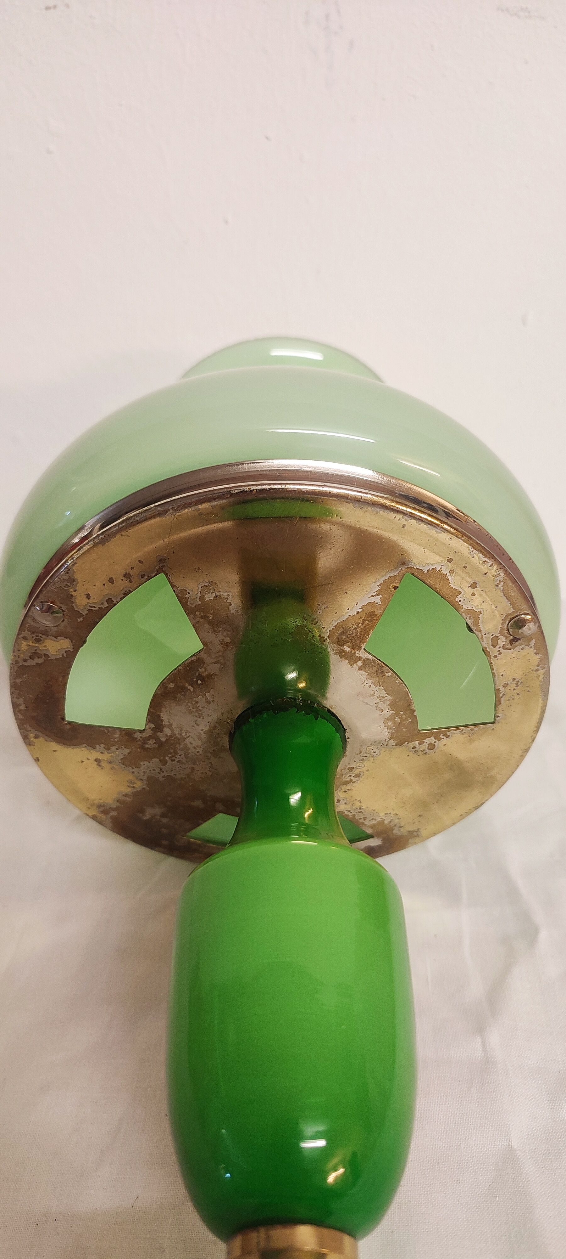 Glass and bronze table lamp, Spain, 1950