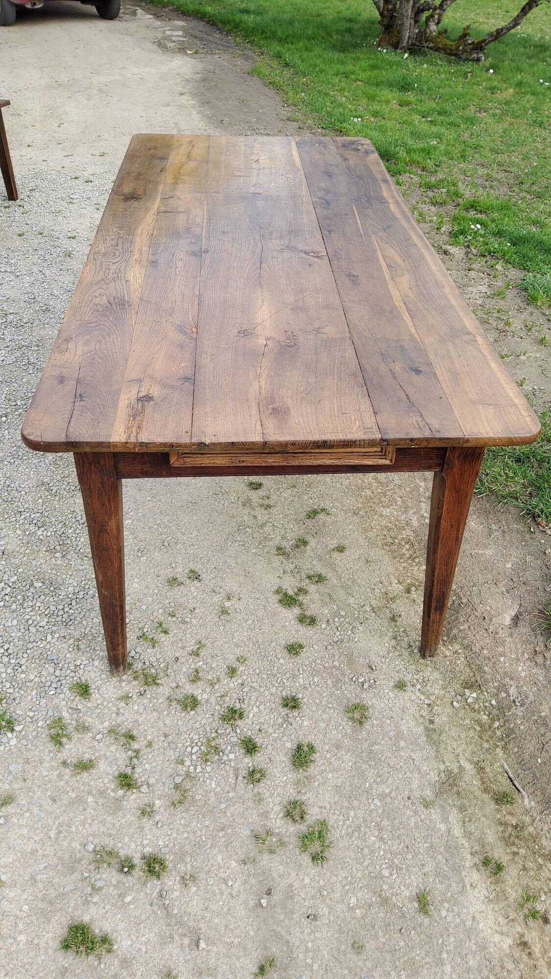 Farmhouse table NINETEENTH CENTURY OAK 200cm feet spindles 3 drawers belt