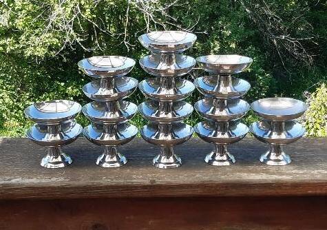 17 coupes à glace vintage acier inoxydable, France