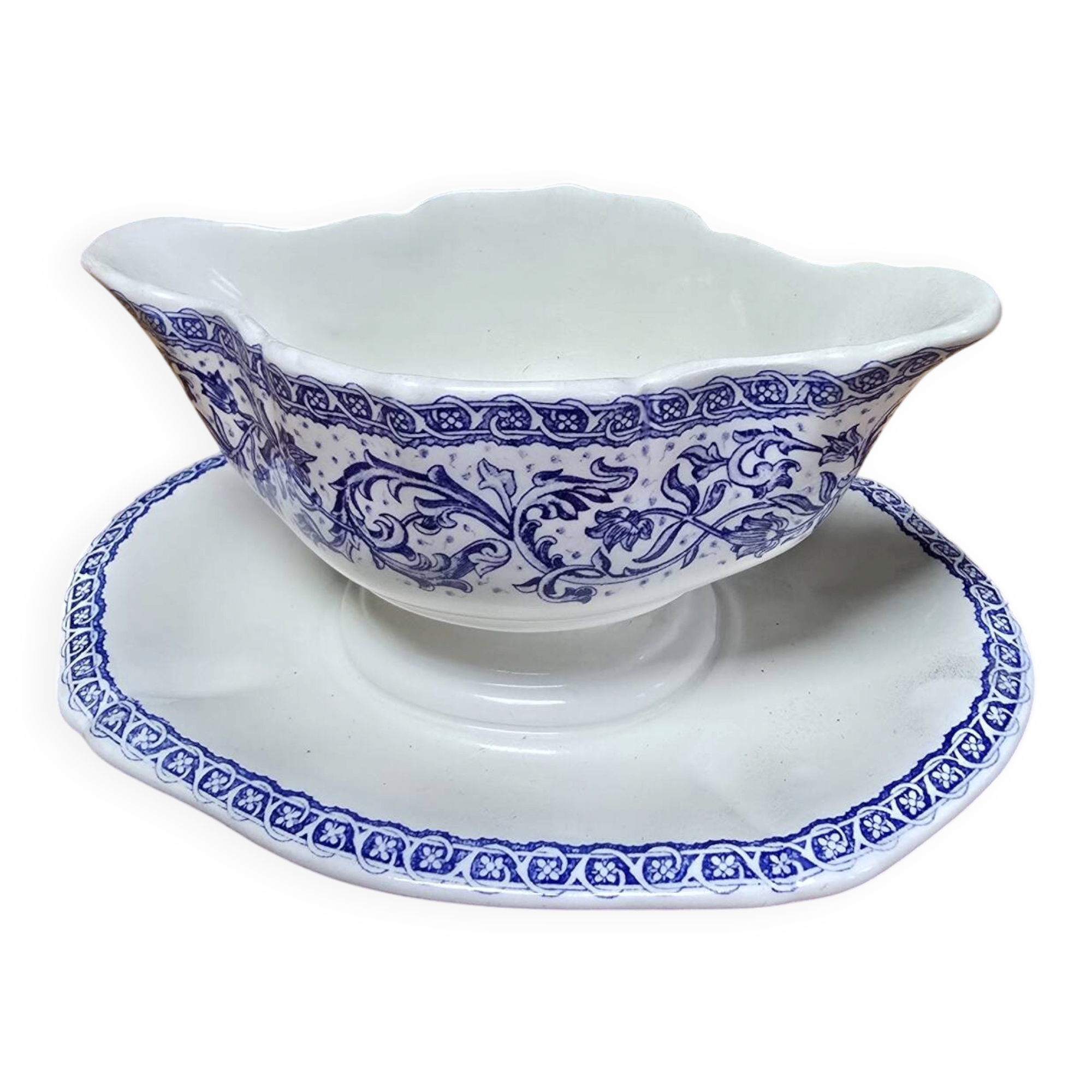 Saucière Gien motifs bleus parfait état 
