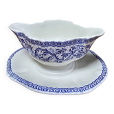 Sauceboat Gien with blue patterns in perfect condition.
