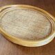 Oval tray made of rattan and bamboo from the 1970s