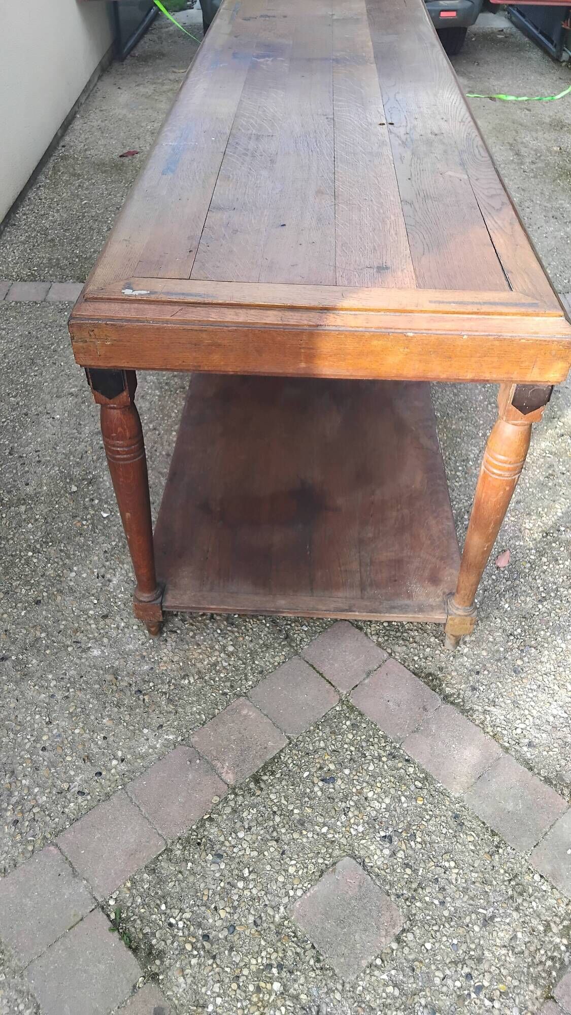 Grande table Drapier ancienne XIX eme meuble métier atelier tissu commerce