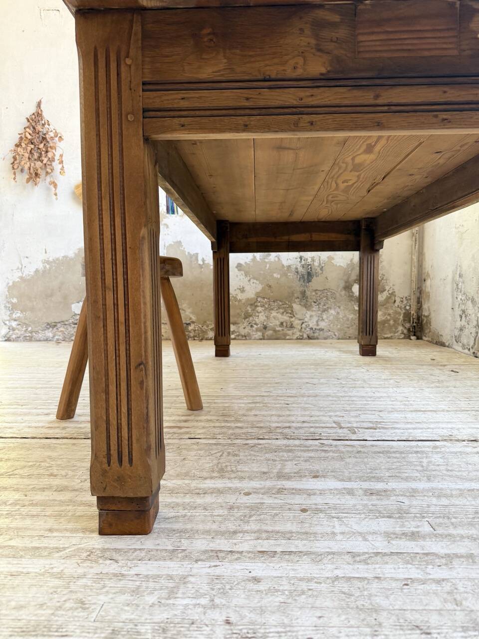 Country farmhouse table in solid beech and oak 2.5m XL