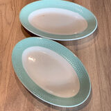 2 plats ovales vert vintage