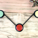 Coat rack 3 wall hooks in tricolor metal