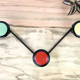 Coat rack 3 wall hooks in tricolor metal