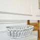 Woven white ceramic fruit bowl