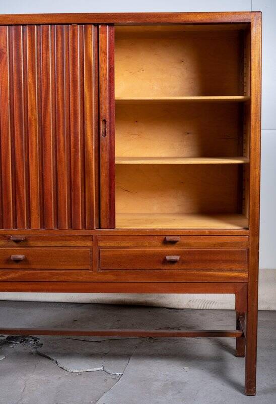 Mahogany furniture attributed to Hans J. Wegner, Denmark, 1950s