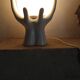 White ceramic and glass hand lamp