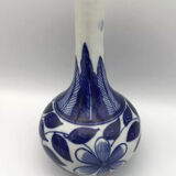 Ancien vase soliflore en porcelaine à décor floral bleu d’asie 18 cm