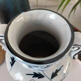 Vase faïence peint main Italie vintage