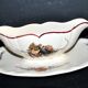 Sarreguemines sauce boat and dish in earthenware with "Obernai" decoration by Henri Loux