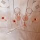 6 champagne flutes, pink walking glasses, Luminarc 70s