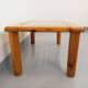 Vintage modernist coffee table in pine and glass from the 70s and 80s.