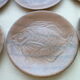 Set of 6 flat ceramic plates Chantillt Fish decoration in relief