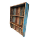 Wall shelf 3 shelves + 4 hooks cast iron in polychrome wood