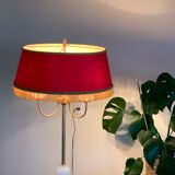 Vintage brass floor lamp in scale and opaline 1950
