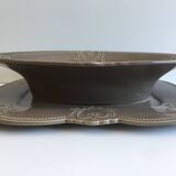 Tableware Service Table Design Meat or Vegetable Frosted Brown Porcelain