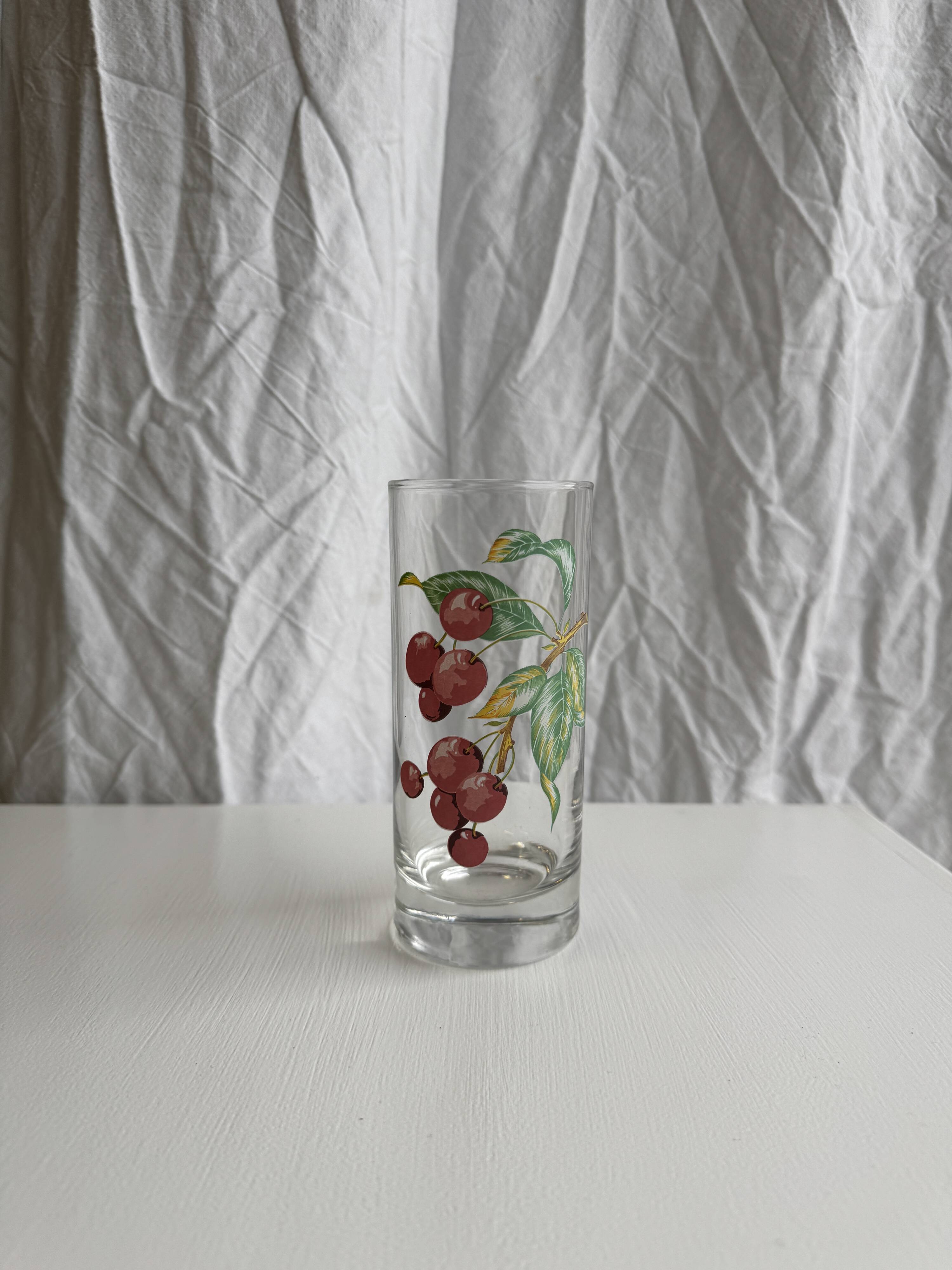 Lot de 5 verres vintage à motif de fruits