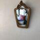 Miroir vintage en bois doré 30x15cm