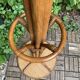 Vintage 1970s rattan parrot coat rack