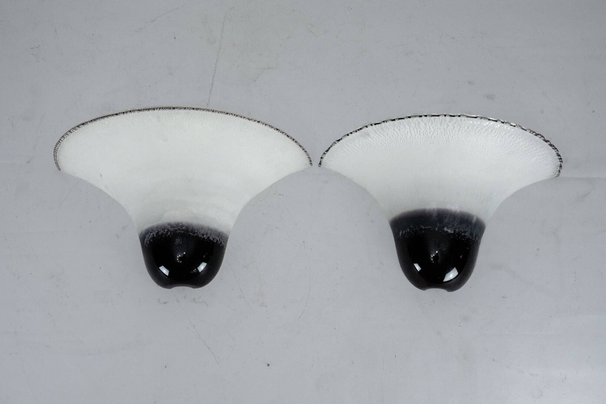 Pair of Large Labeled Barbini Murano Glass Wall Sconces. Italy 1970s
