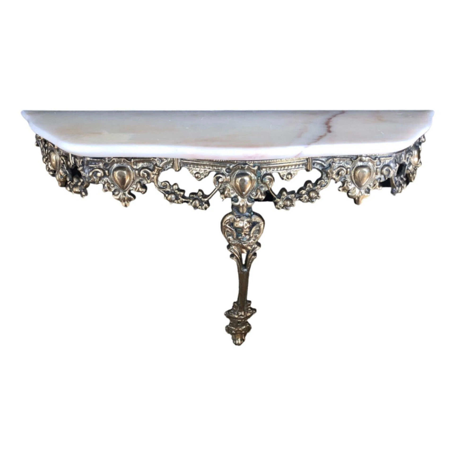 Console d’applique de style Louis XV en métal argenté