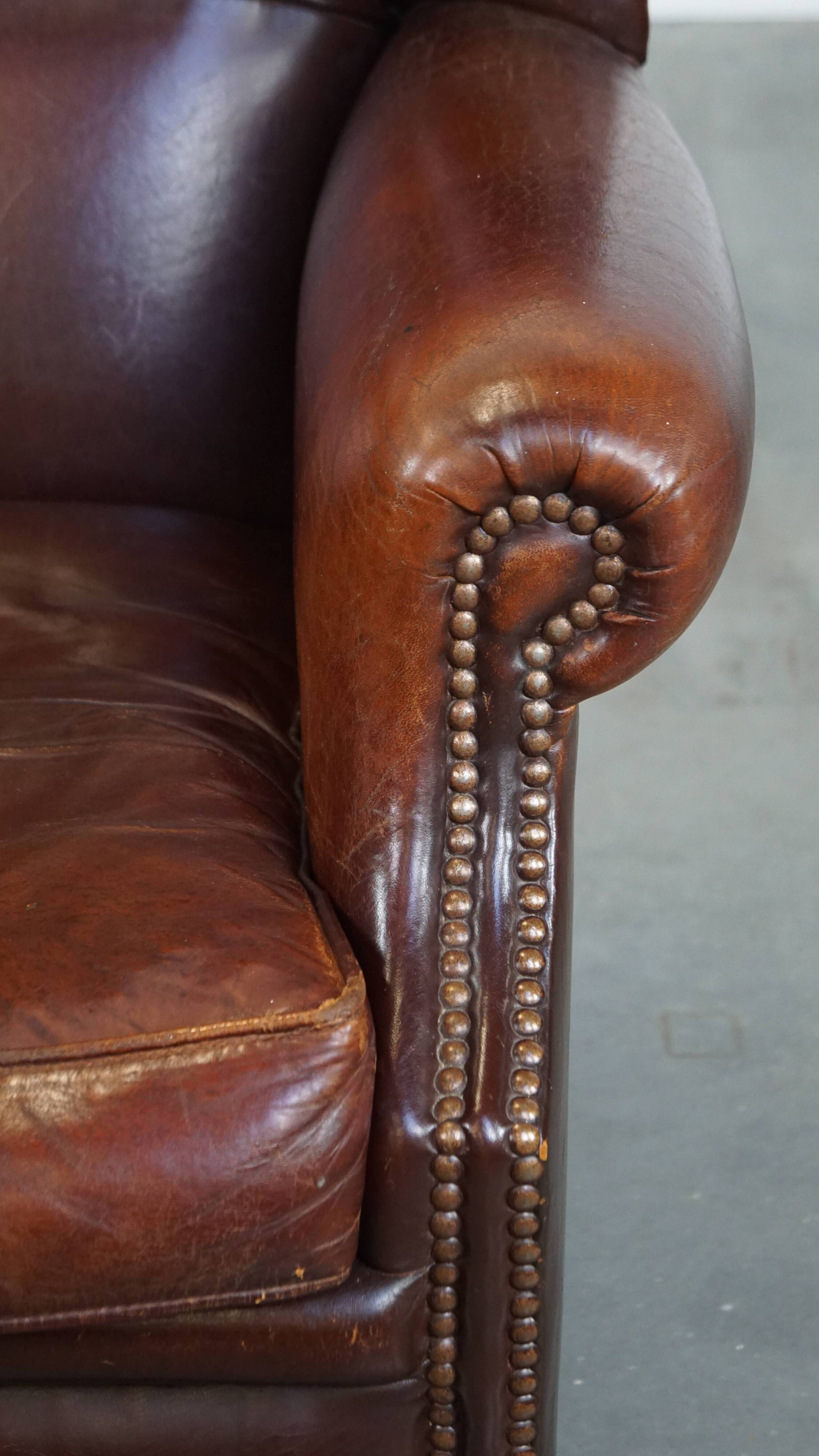 Vintage Sheepskin Wingback Chair