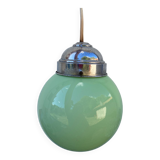 Suspension ball in art deco green glass 1930