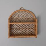 Rattan wall shelf