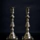 Pair of Victorian copper and brass candlesticks