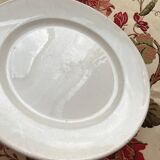 Round white ironstone dish from Creil and Montereau