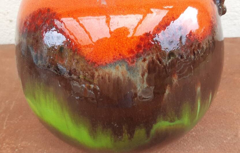 Fat lava ball vase Scheurich 484-21, vintage ceramic